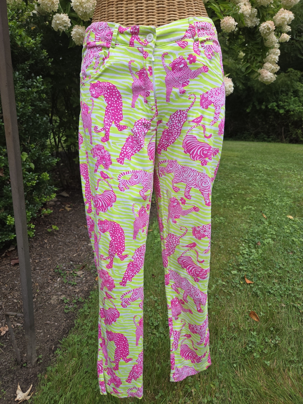 Gretchen Scott Designs Pink Leopard-Print Straight Leg Pants